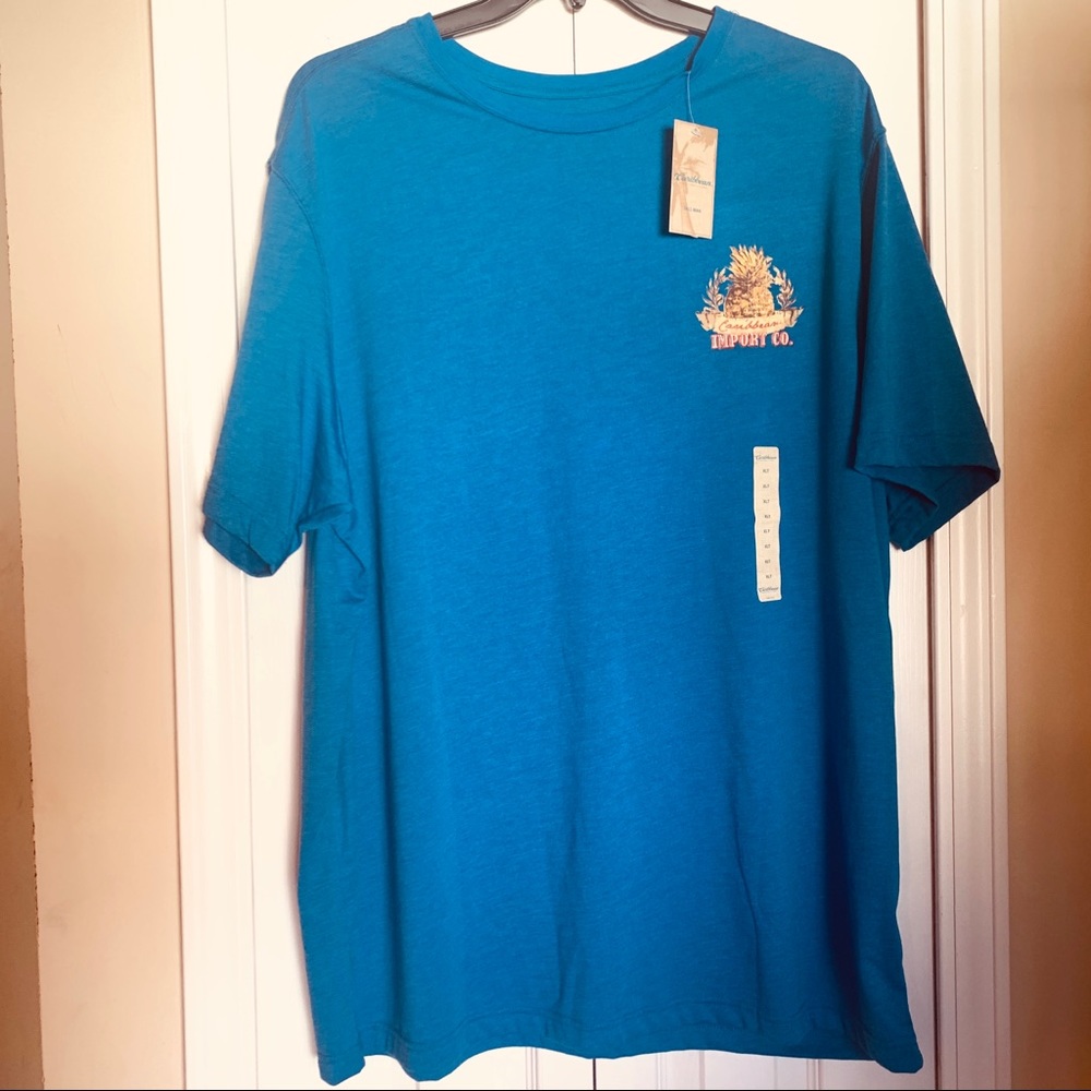 Caribbean tall man blue shirt size XLT
